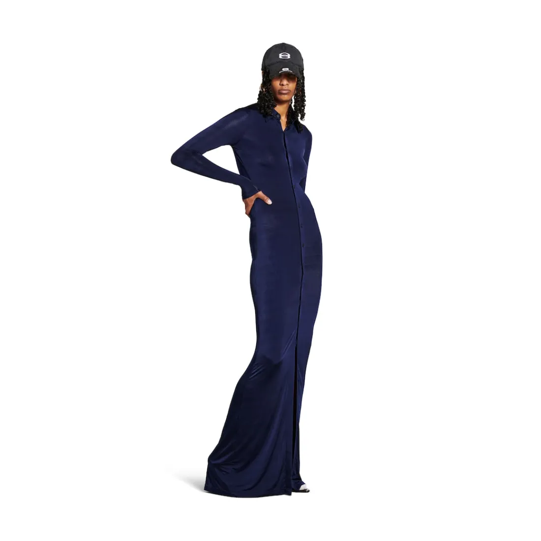 Balenciaga Vestiti E Gonne-Abito Stretch Maxi da Donna in Navy Scuro Navyscuro