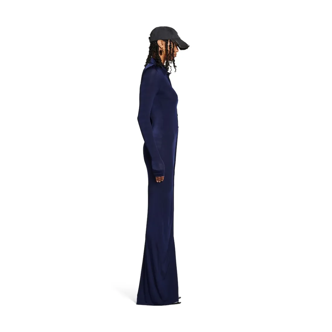 Balenciaga Vestiti E Gonne-Abito Stretch Maxi da Donna in Navy Scuro Navyscuro