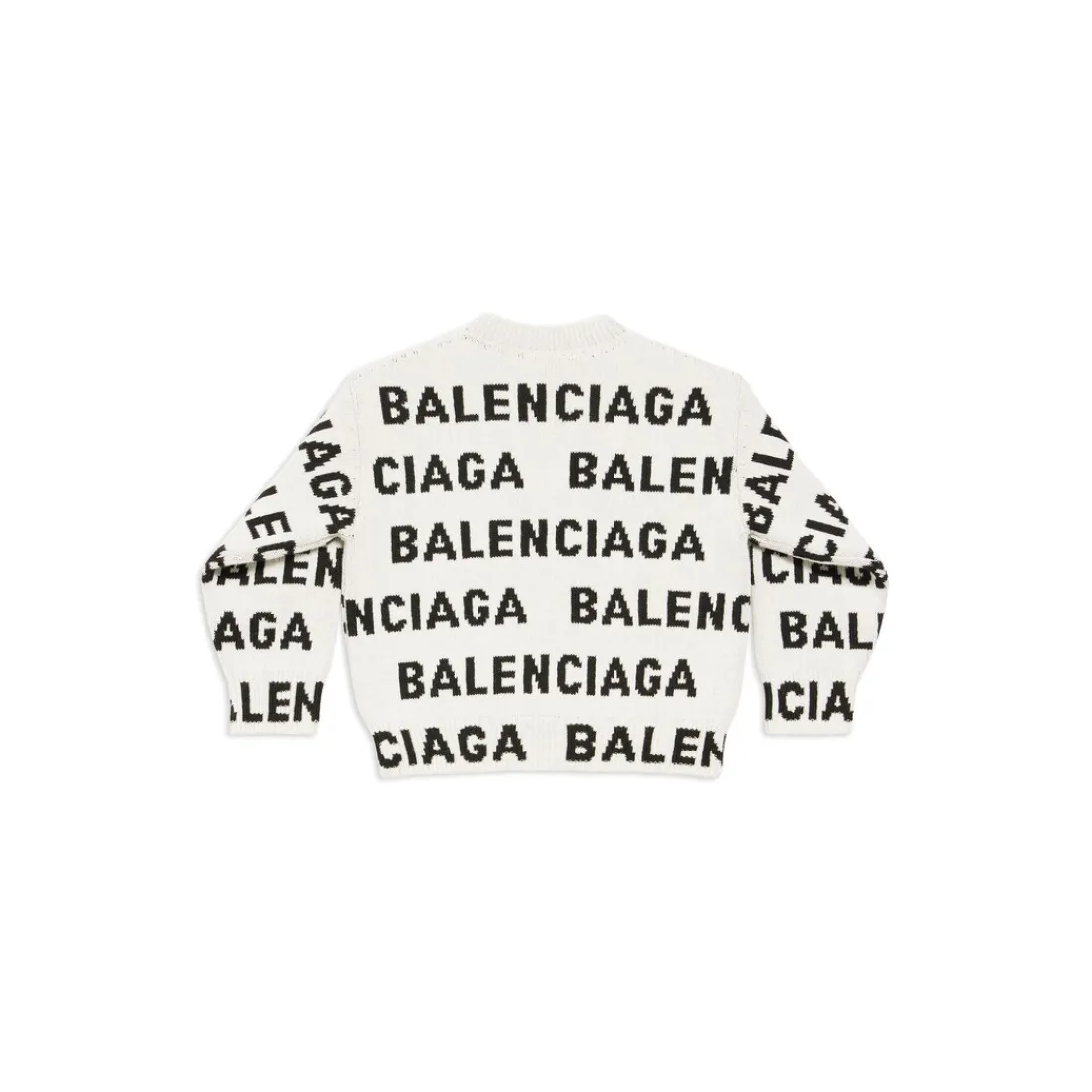 Balenciaga Kids | Kids-Bambini - Pullover Bal Horizontal Allover in Bianco/nero