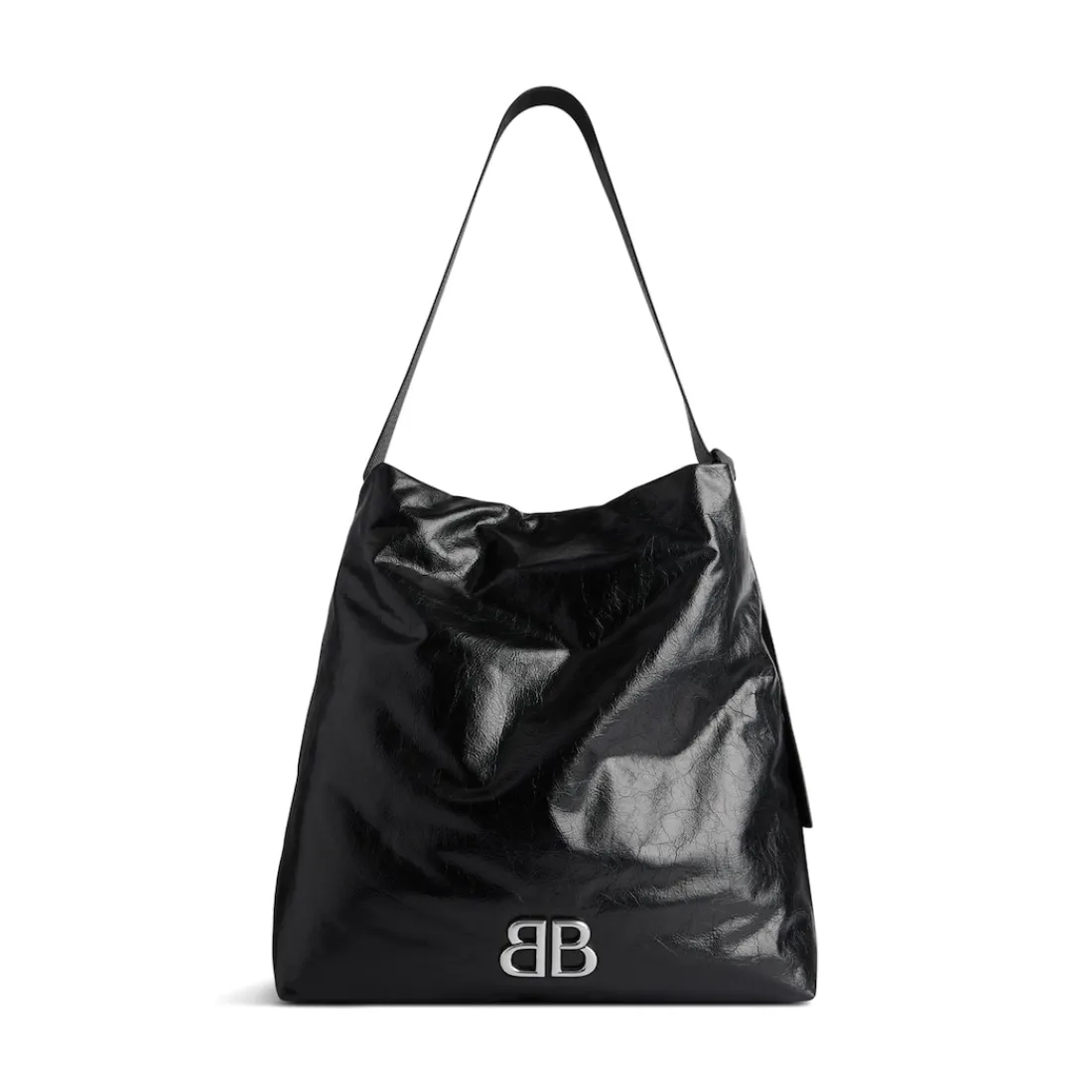 Balenciaga Borsetta E Tote-Borsa Hobo Monaco Media da Uomo in Nero