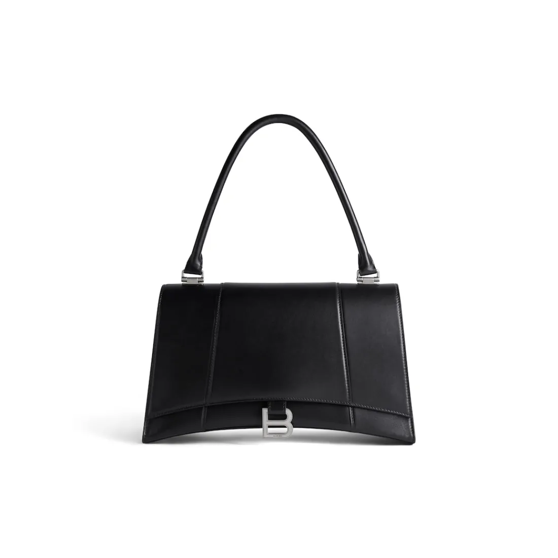 Balenciaga Borsetta-Borsa Hourglass Hinge Media da Donna in Nero