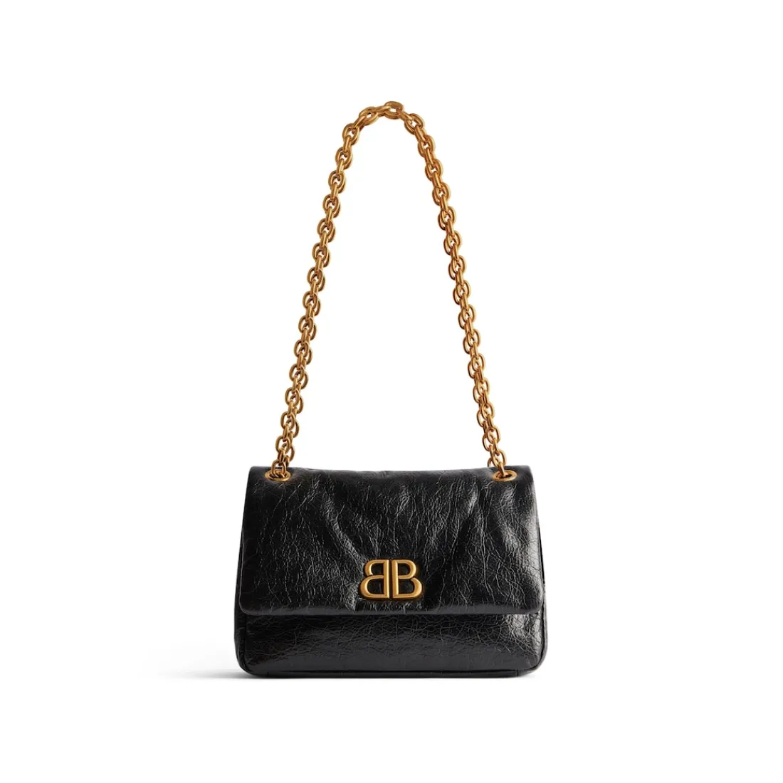 Balenciaga Borse A Spalla | Borse Con Catena-Borsa Monaco Mini da Donna in Nero