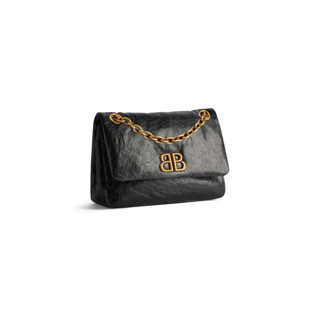 Balenciaga Borse A Spalla | Borse Con Catena-Borsa Monaco Mini da Donna in Nero