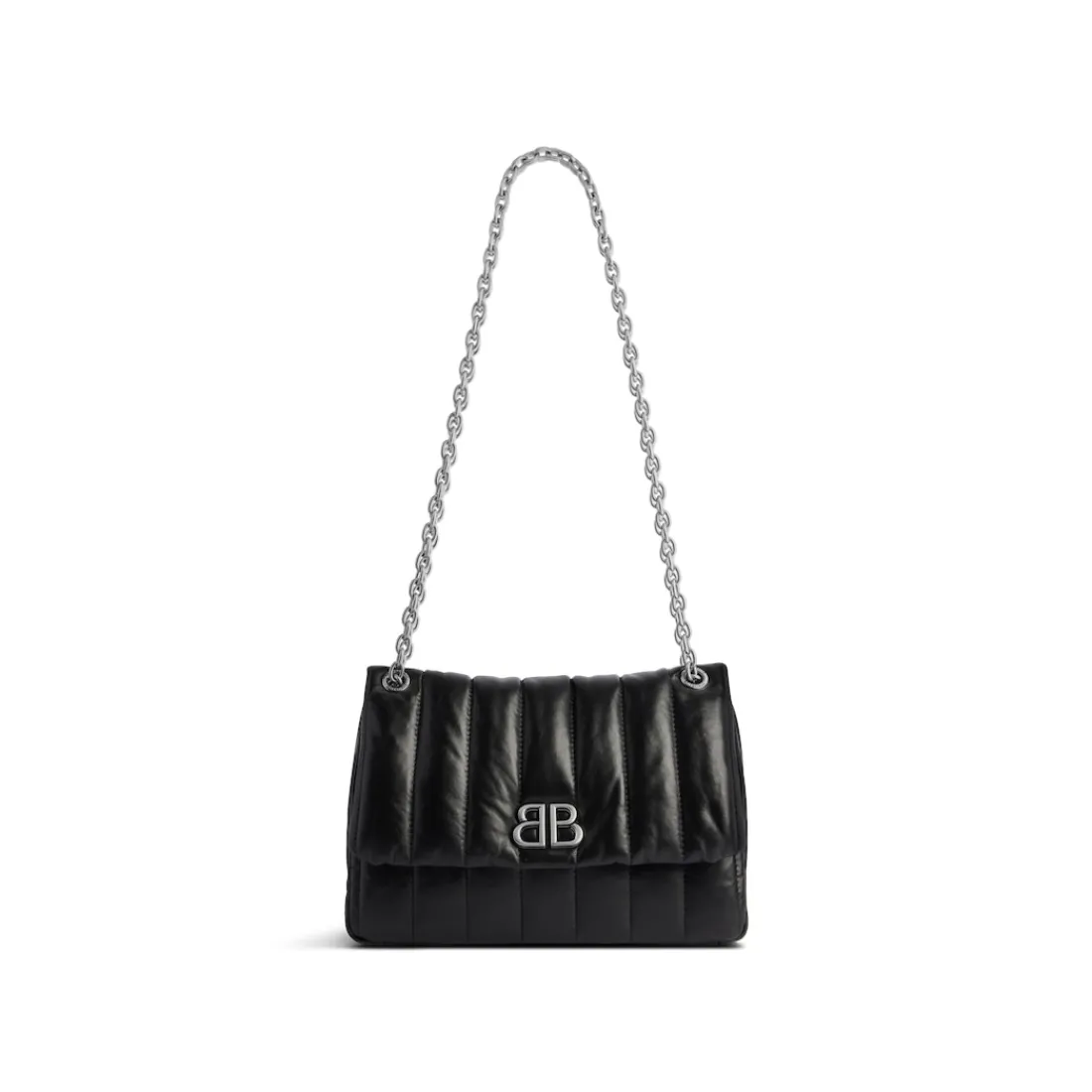 Balenciaga Borse A Spalla | Borse Con Catena-Borsa Monaco Mini Trapuntata  da Donna in Nero