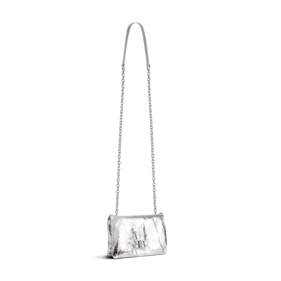 Balenciaga Borse A Spalla | Mini Borse-Borsa Monaco Nano Metallizzata  da Donna in Argento