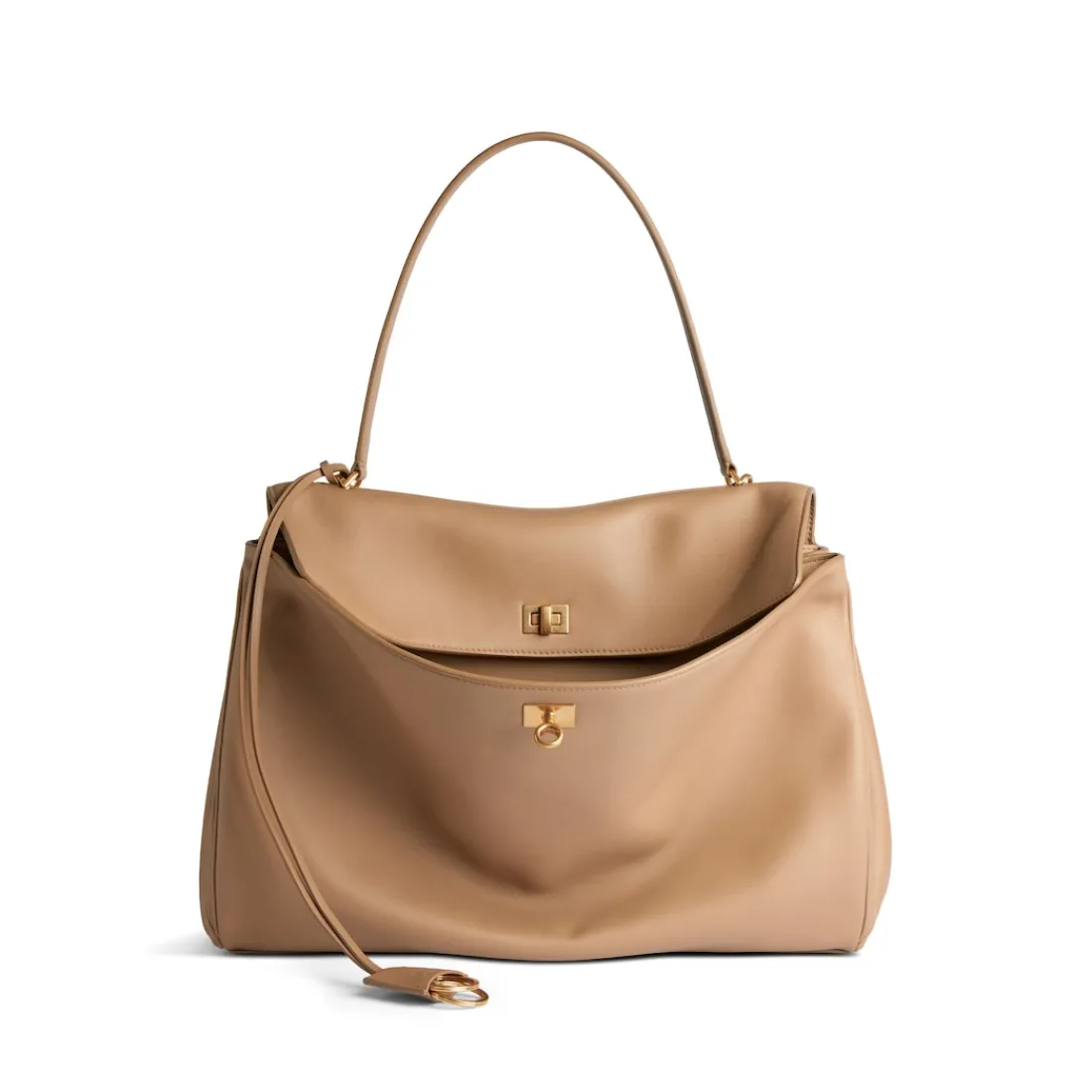 Balenciaga Borsetta-Borsa Rodeo Grande da Donna in Latte