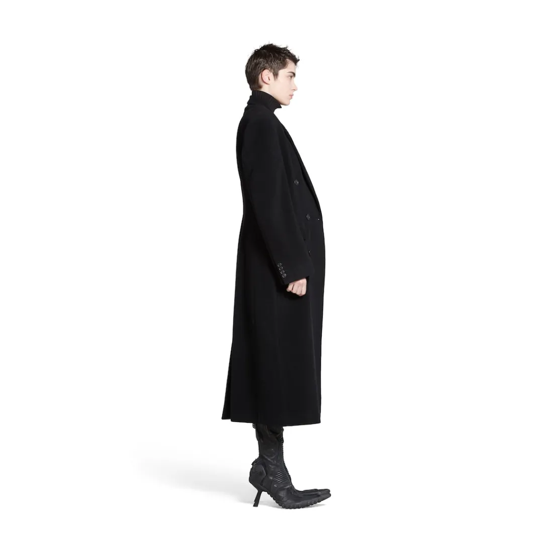 Balenciaga Cappotti E Giacche-Cappotto Cinched da Donna in Nero