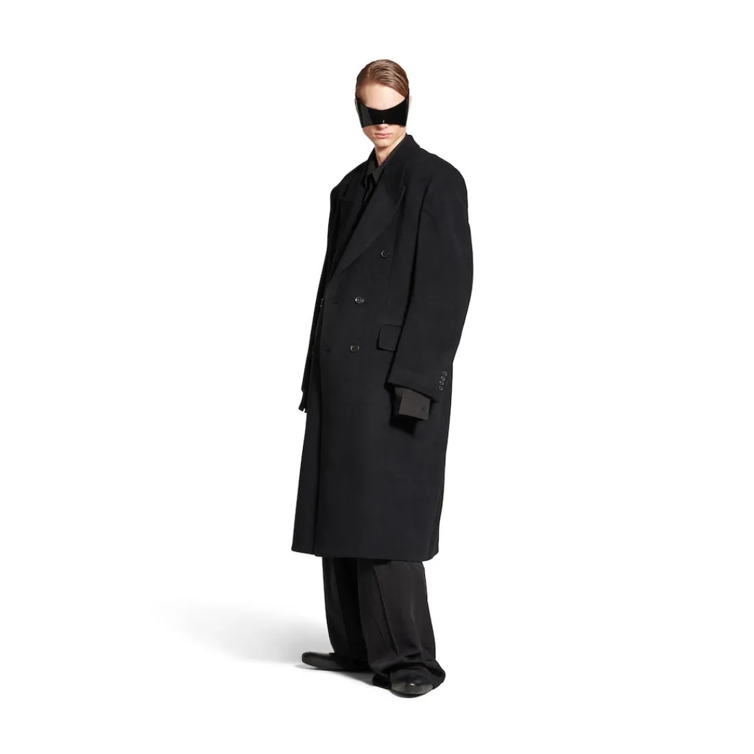 Balenciaga Cappotti E Giacche-Cappotto Regular Fit  da Uomo in Nero