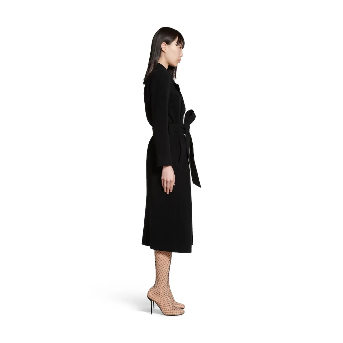 Balenciaga Cappotti E Giacche-Cappotto Round Shoulder Aderente da Donna in Nero