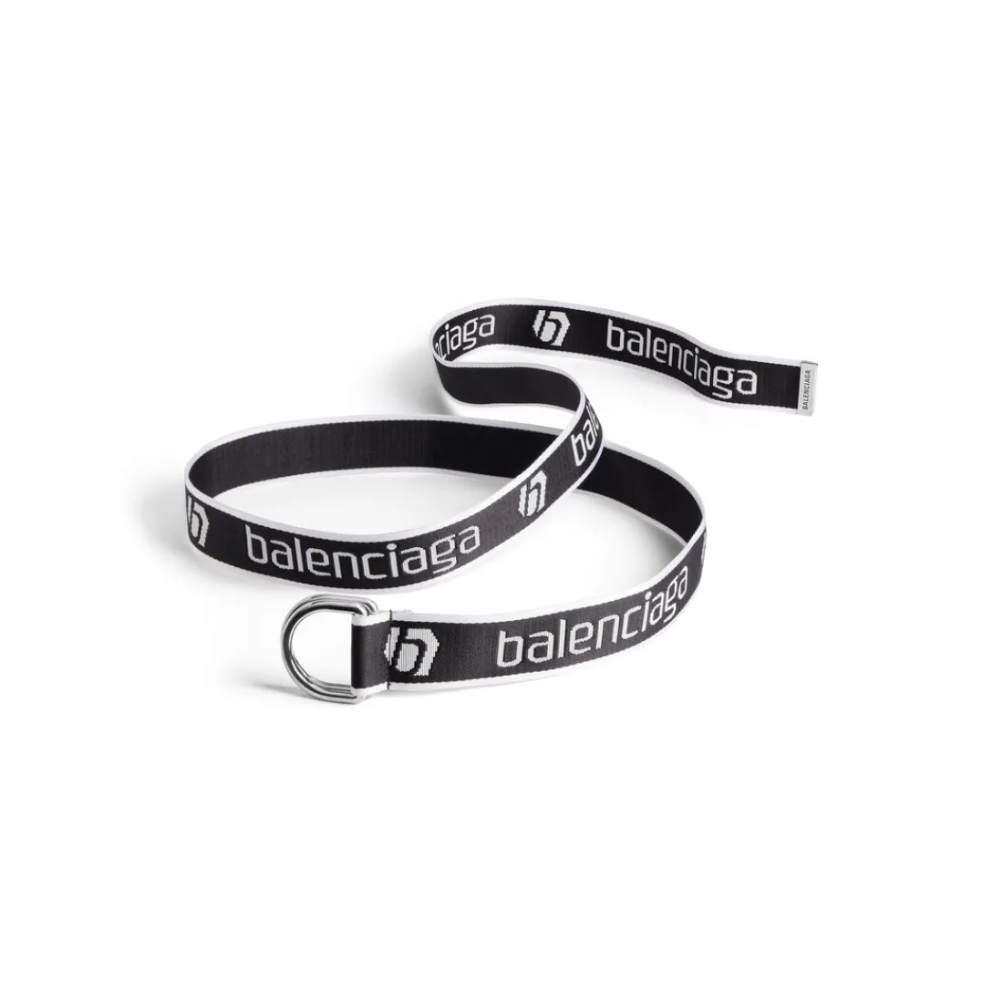 Balenciaga Cinture-Cintura D Ring  da Uomo in Nero/bianco