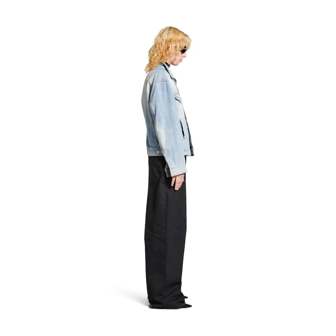 Balenciaga Cappotti E Giacche | Denim-Giacca Con Collo Standing da Donna in Azzurro