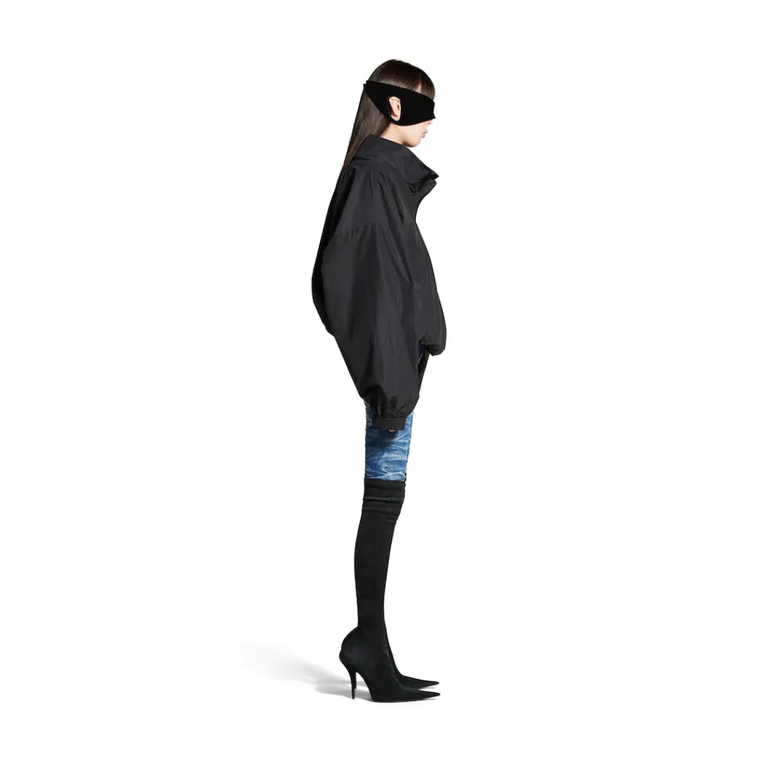 Balenciaga Cappotti E Giacche-Giacca Off Shoulder Loop Sports Icon da Donna in Nero