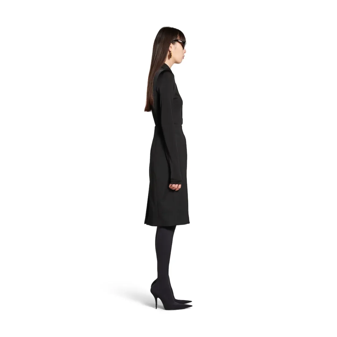 Balenciaga Vestiti E Gonne-Gonna Hourglass Midi da Donna in Nero