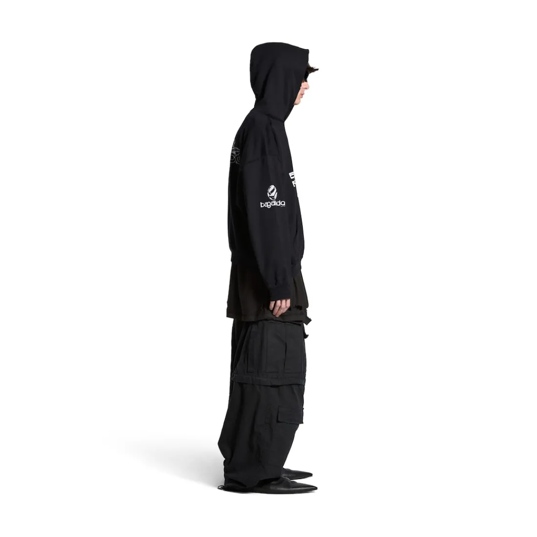 Balenciaga Felpe | Felpe-Hoodie Ai Generated Medium Fit in Nero/bianco