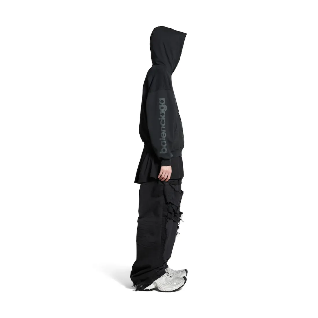 Balenciaga Felpe-Hoodie 3b Stencil Medium Fit in Nero