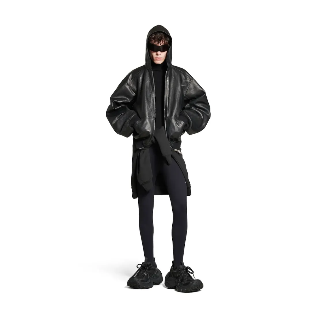 Balenciaga Cappotti E Giacche | Cappotti E Giacche-Hoodie Lined Con Zip Large Fit in Nero