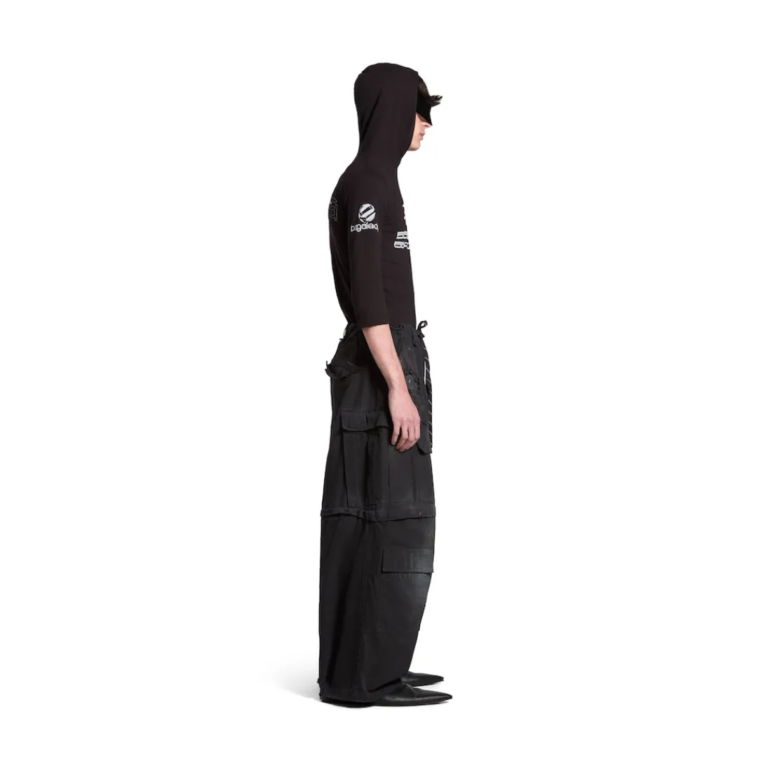 Balenciaga Pantaloni | Pantaloni-Pantaloni Cargo Ampi in Nero