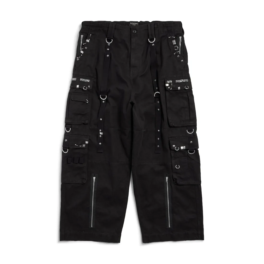 Balenciaga Pantaloni-Pantaloni Cargo Studded da Uomo in Nero