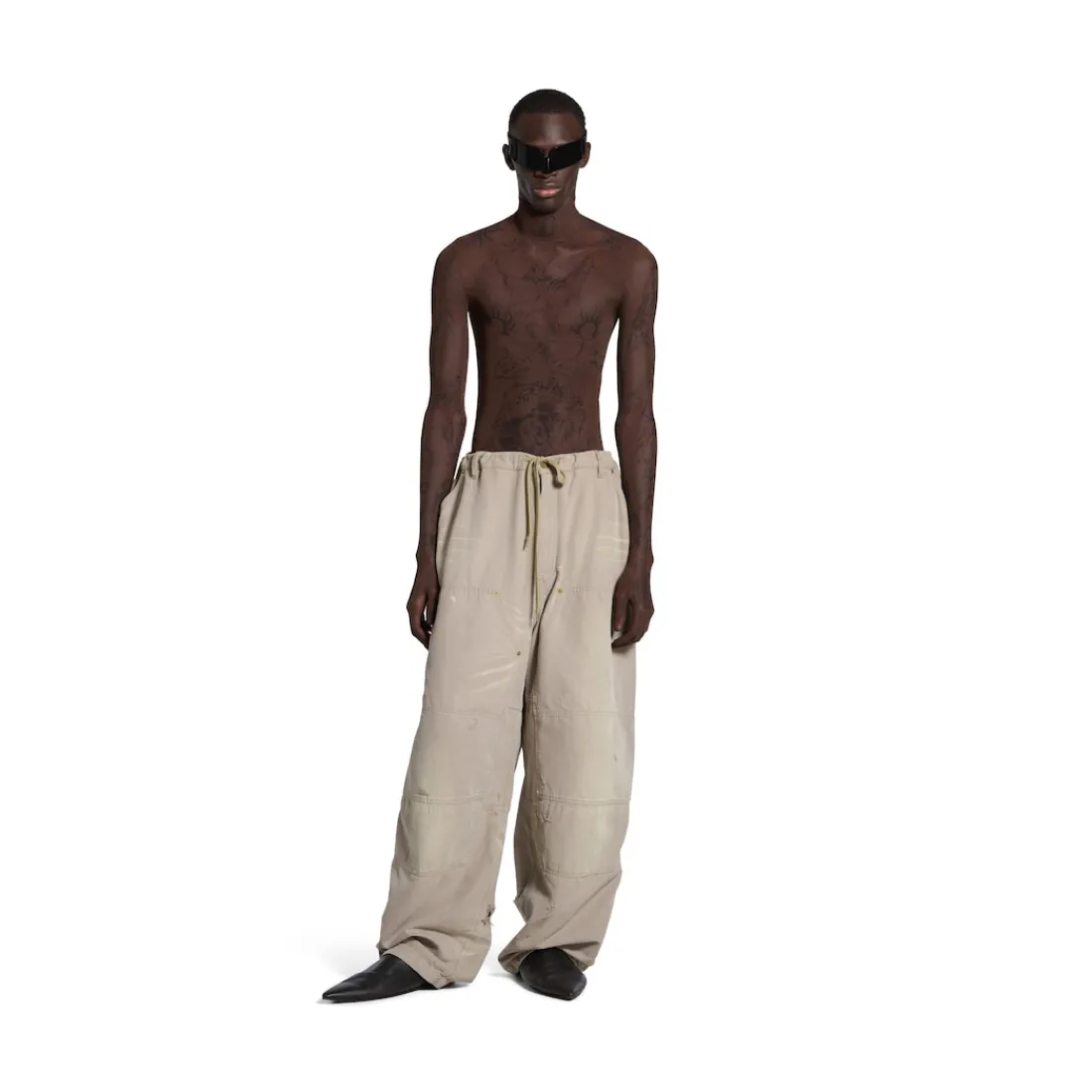 Balenciaga Pantaloni-Pantaloni Double Knee da Uomo in Beige