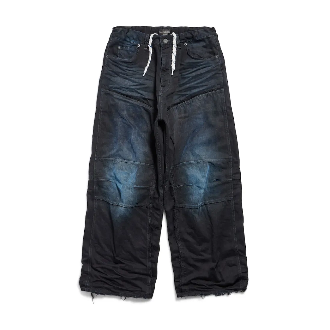 Balenciaga Pantaloni | Denim-Pantaloni Double Knee  da Uomo in Blu Scuro Bluscuro