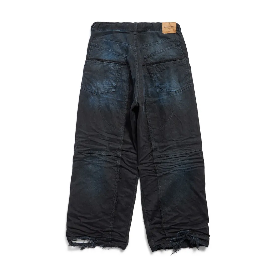 Balenciaga Pantaloni | Denim-Pantaloni Double Knee  da Uomo in Blu Scuro Bluscuro