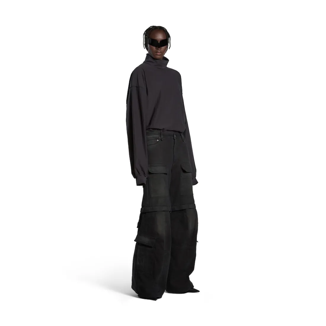 Balenciaga Pantaloni | Pantaloni-Pantaloni Flared Cargo in Nero