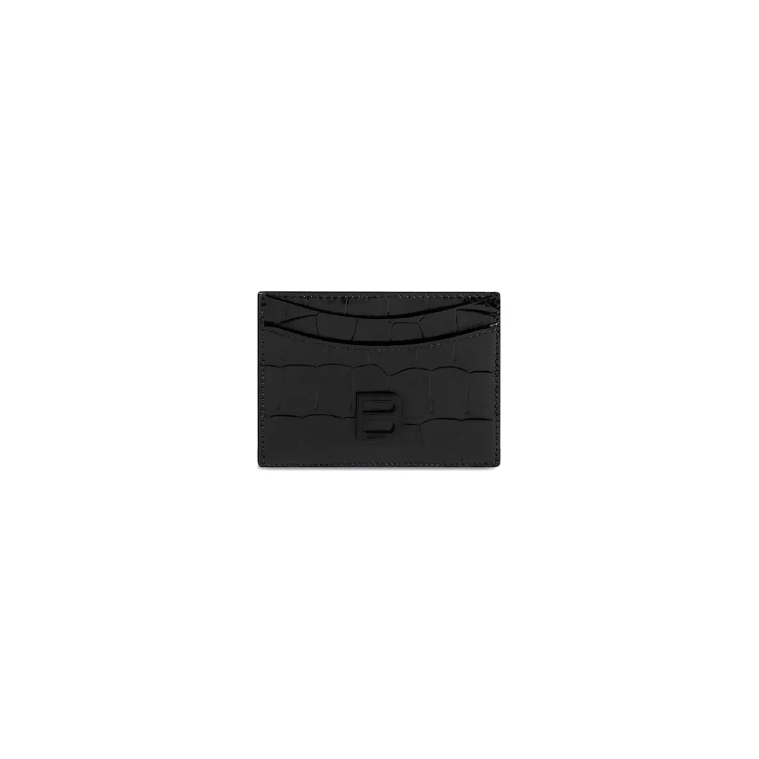 Balenciaga Porta Carte-Portacarte Hourglass da Donna in Nero