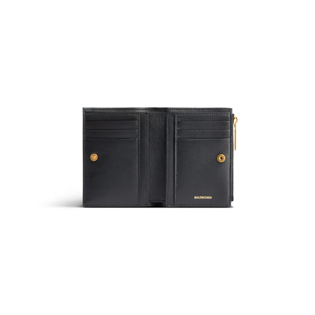 Balenciaga Portafogli-Portafoglio Bi-fold Monaco  da Donna in Nero