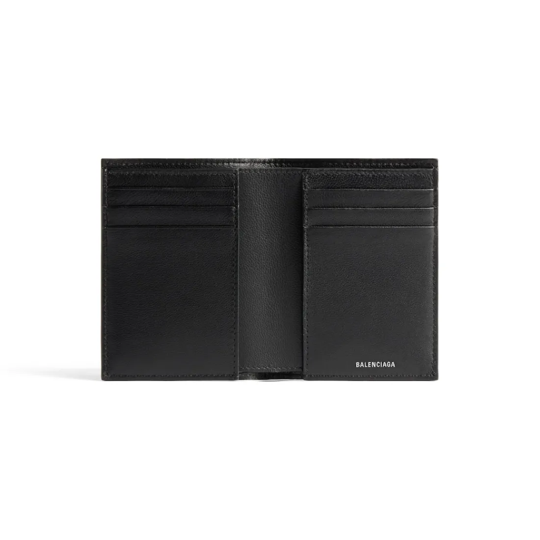 Balenciaga Portafogli-Portafoglio Bi-fold Verticale Monaco da Uomo in Nero