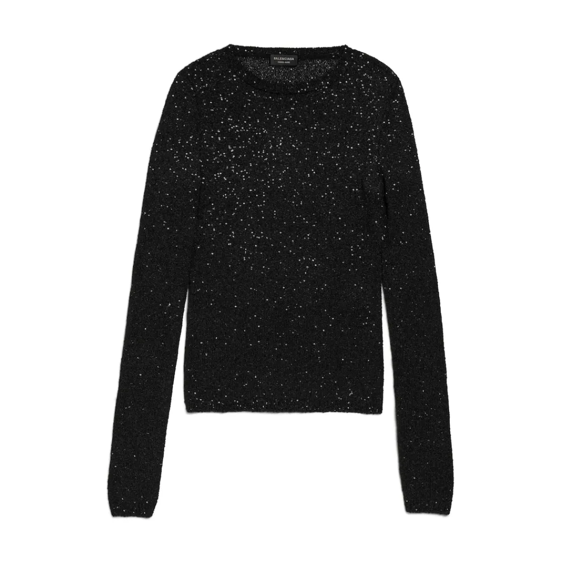 Balenciaga Maglieria-Pullover Girocollo Aderente da Donna in Nero