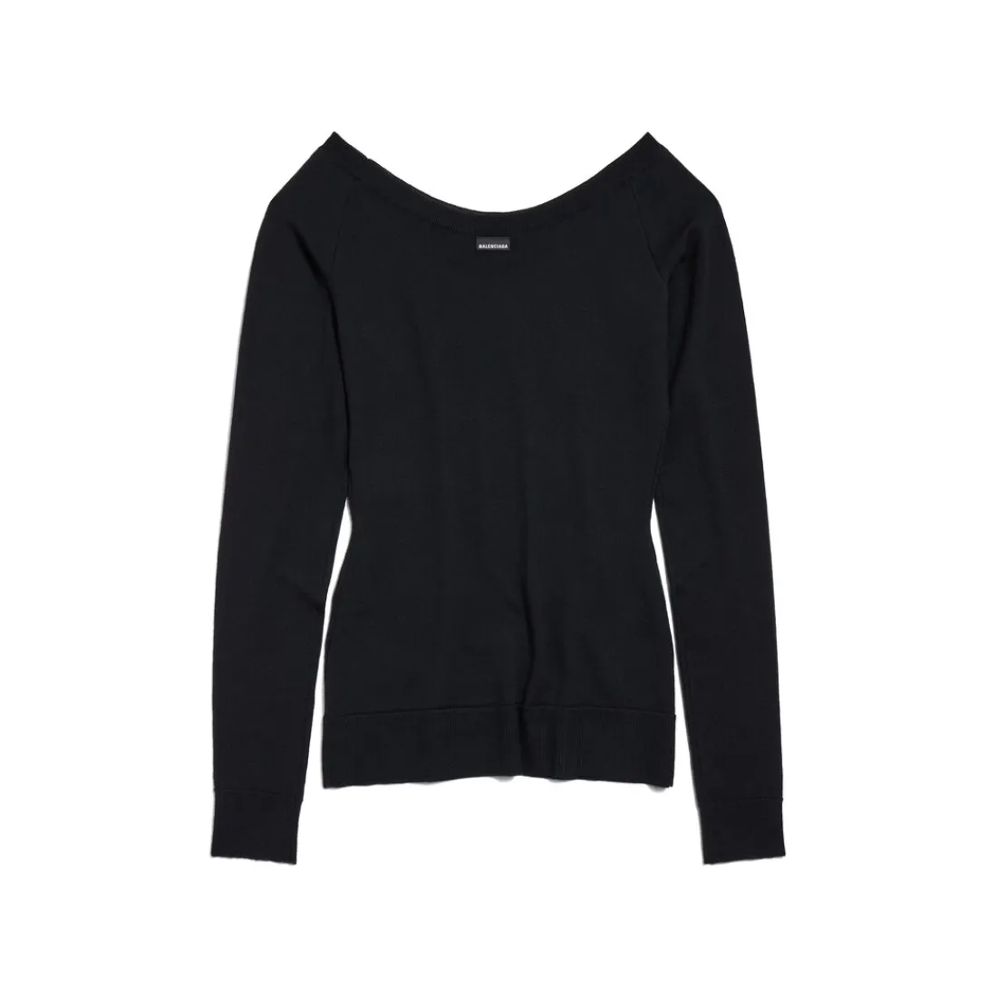 Balenciaga Maglieria-Pullover Off Shoulder V-neck da Uomo in Nero