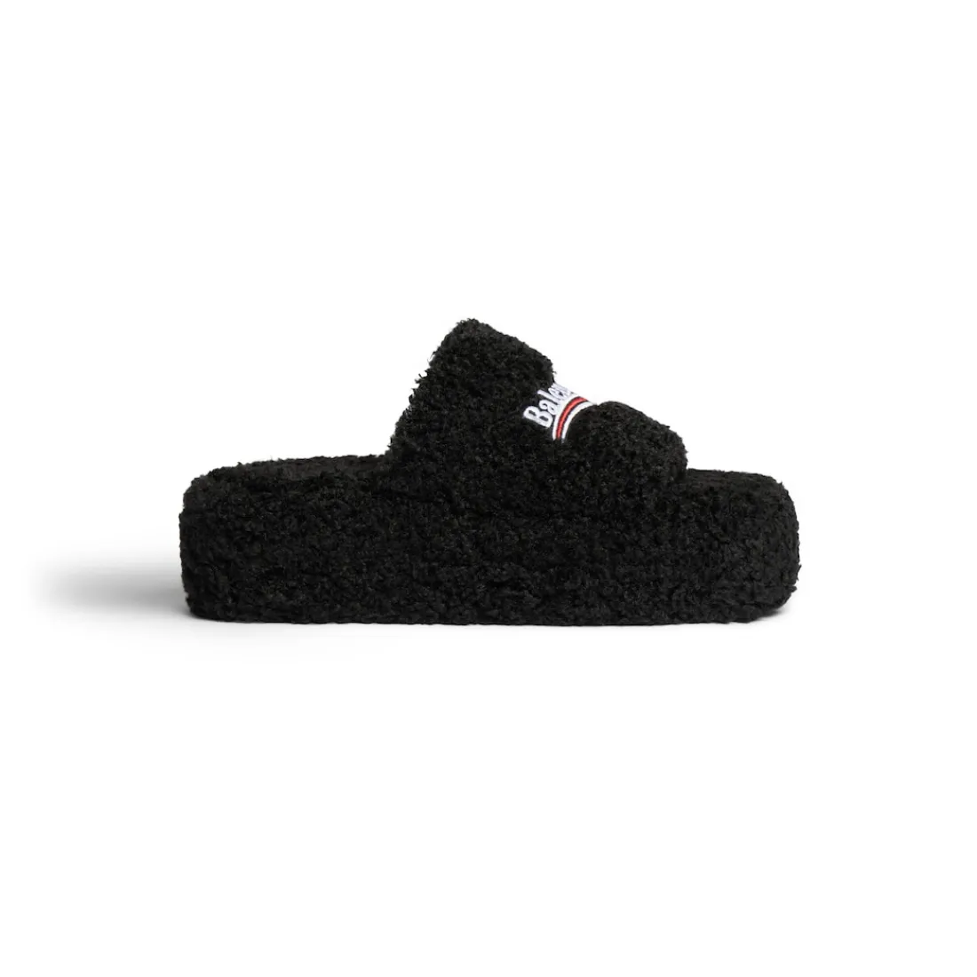 Balenciaga Sandali E Slip-on-Sandali Con Zeppa Furry da Donna in Nero