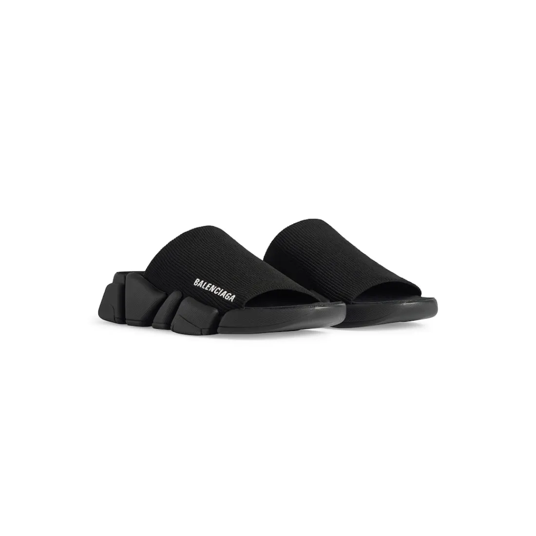 Balenciaga Sneakers-Slide Speed 2.0 In Maglia Riciclata  da Donna in Nero