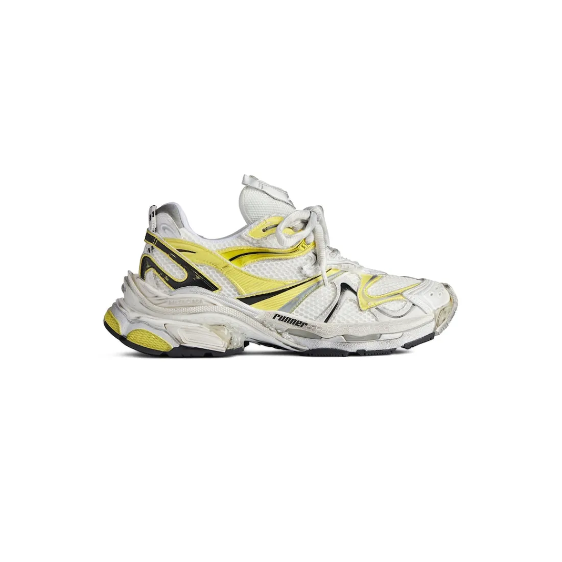 Balenciaga Sneakers-Sneaker Runner 2.0  da Uomo in Bianco/giallo/nero