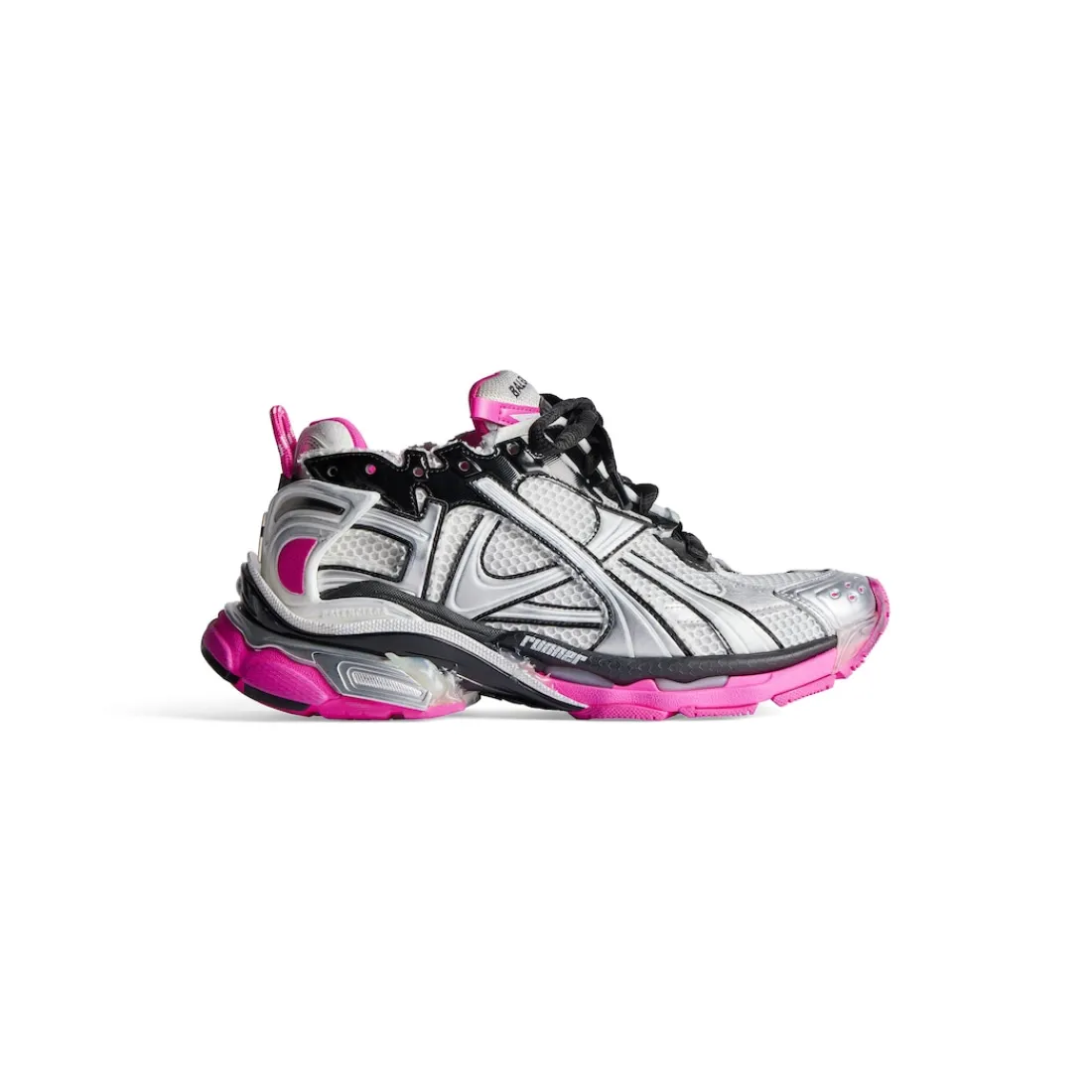 Balenciaga Sneakers-Sneaker Runner da Donna in Argento/black/rosa Fluo Argento/black/rosafluo