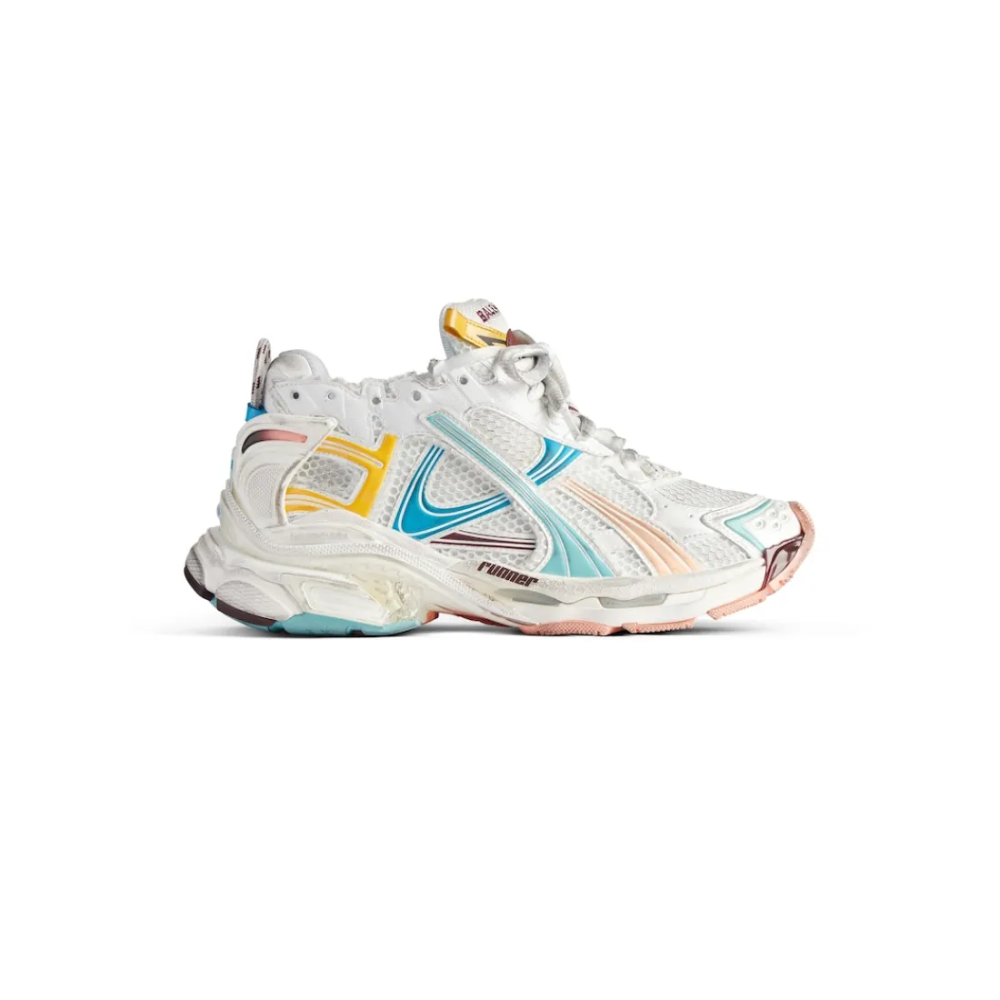 Balenciaga Sneakers-Sneaker Runner  da Donna in Bianco/giallo/rosa/blu