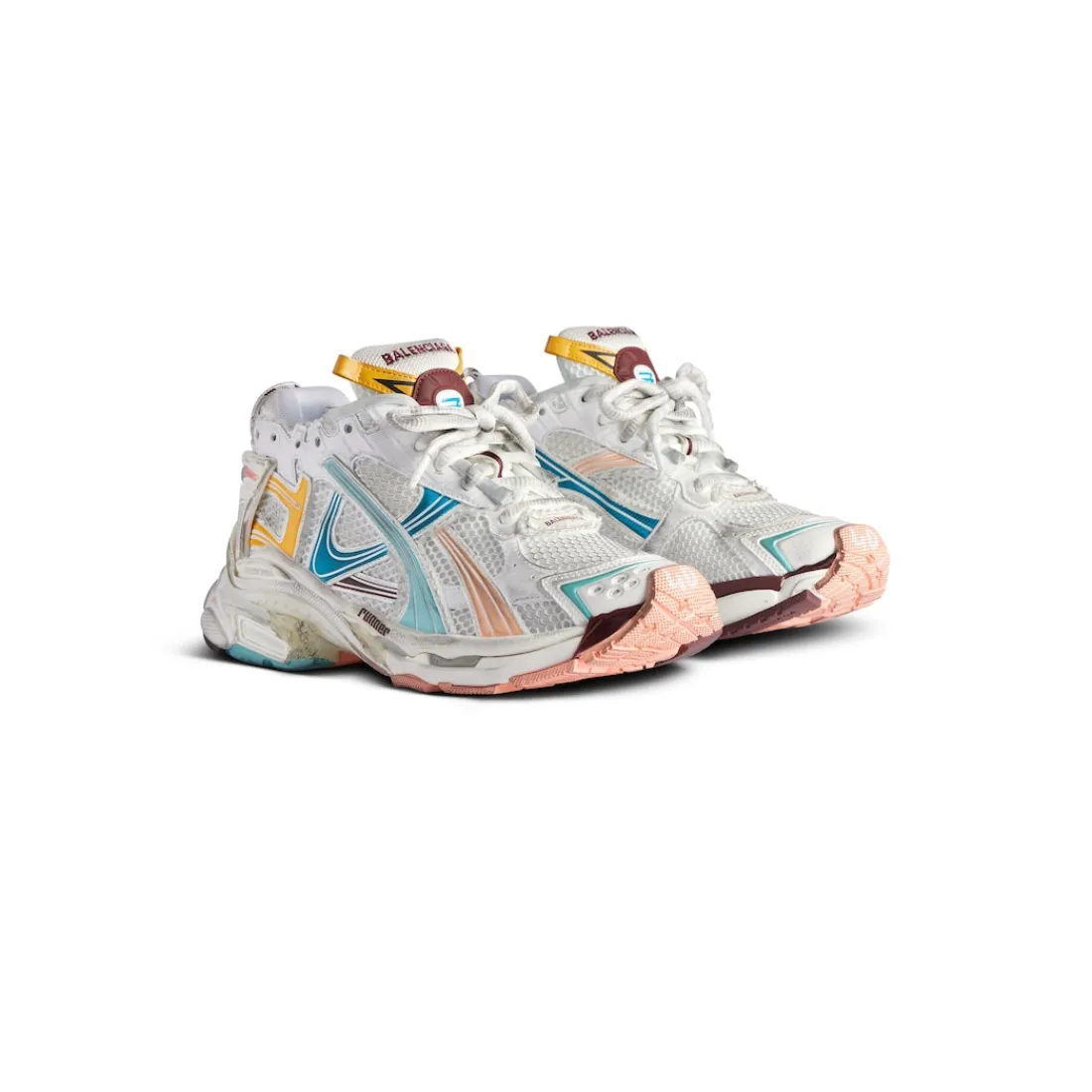 Balenciaga Sneakers-Sneaker Runner  da Donna in Bianco/giallo/rosa/blu