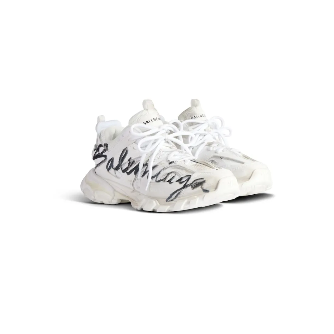 Balenciaga Sneakers-Sneaker Track Signature da Donna in Bianco/nero