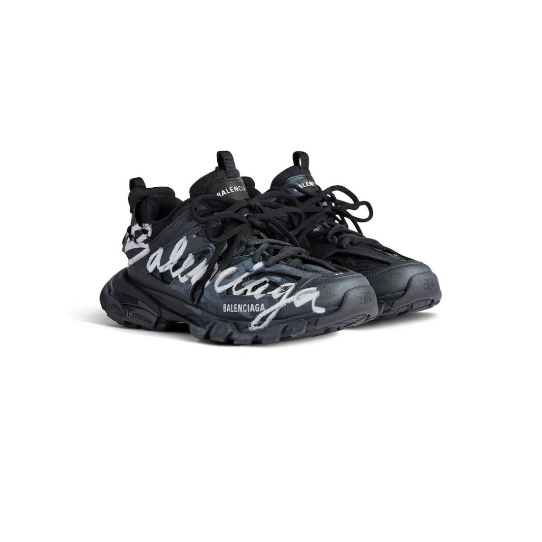 Balenciaga Sneakers-Sneaker Track Signature da Donna in Nero/bianco