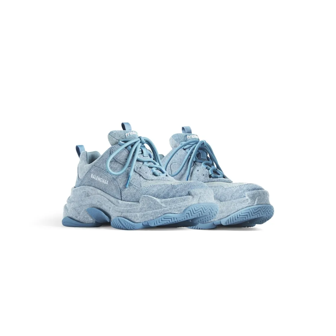 Balenciaga Sneakers-Sneaker Triple S Denim  da Uomo in Blu