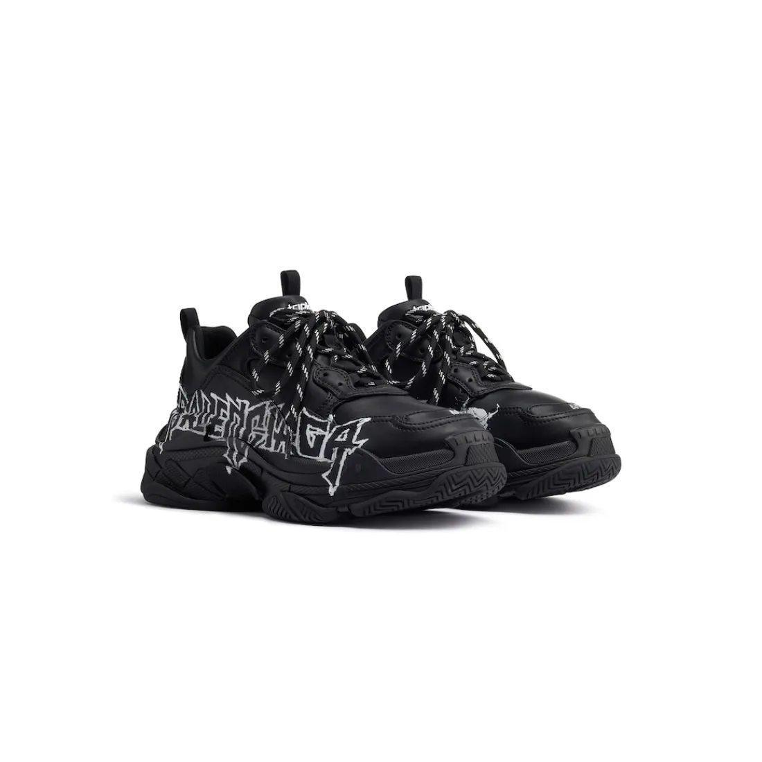 Balenciaga Sneakers-Sneaker Triple S Diy Metal  da Donna in Nero/bianco