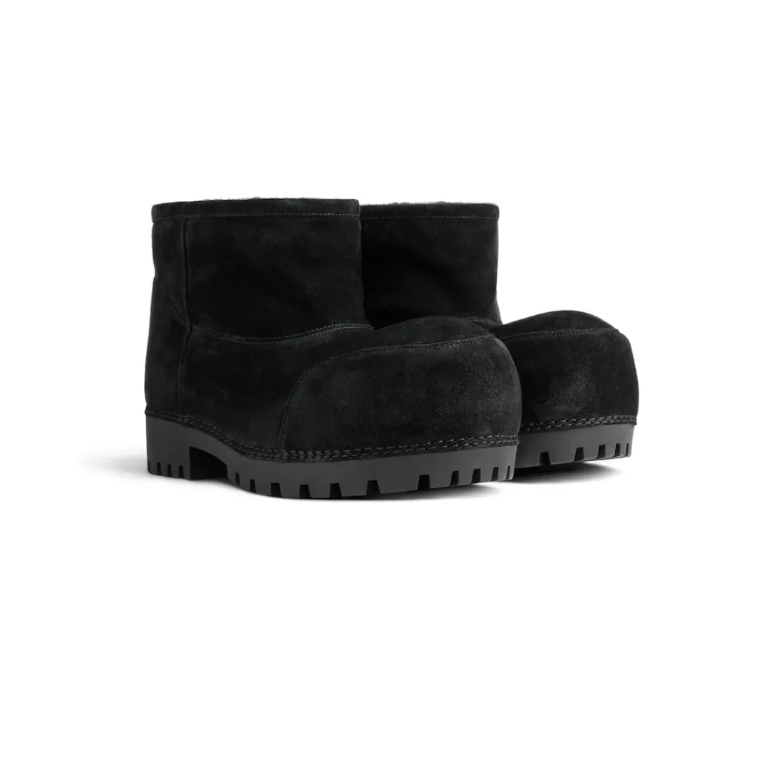 Balenciaga Derby E Stivali-Stivaletti Alaska Fur da Uomo in Nero