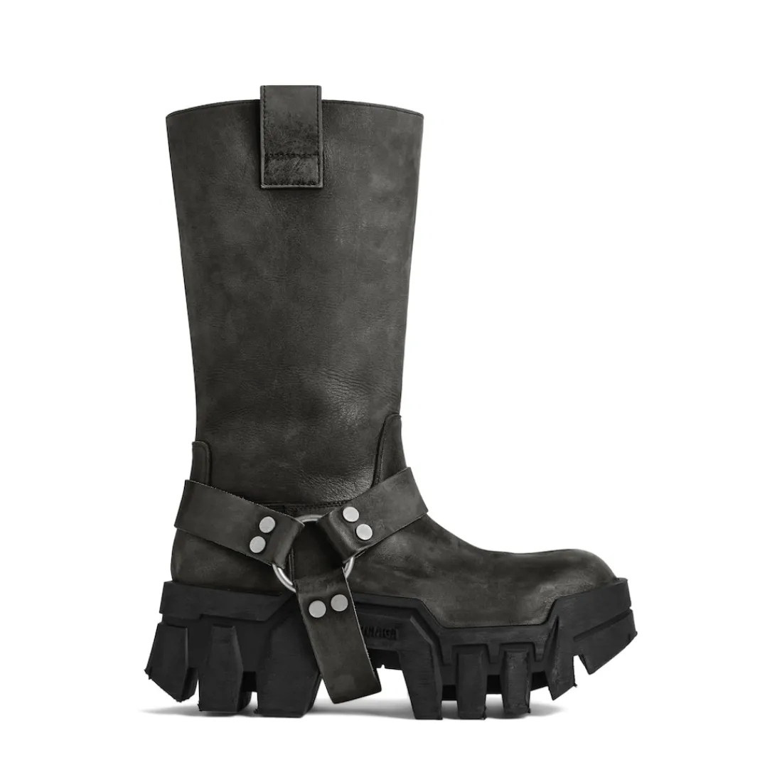 Balenciaga Derby E Stivali-Stivali Bulldozer Harness da Uomo in Nero