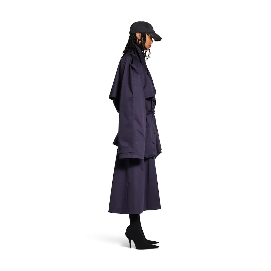 Balenciaga Cappotti E Giacche-Trench Cropped  da Donna in Navy Scuro Navyscuro