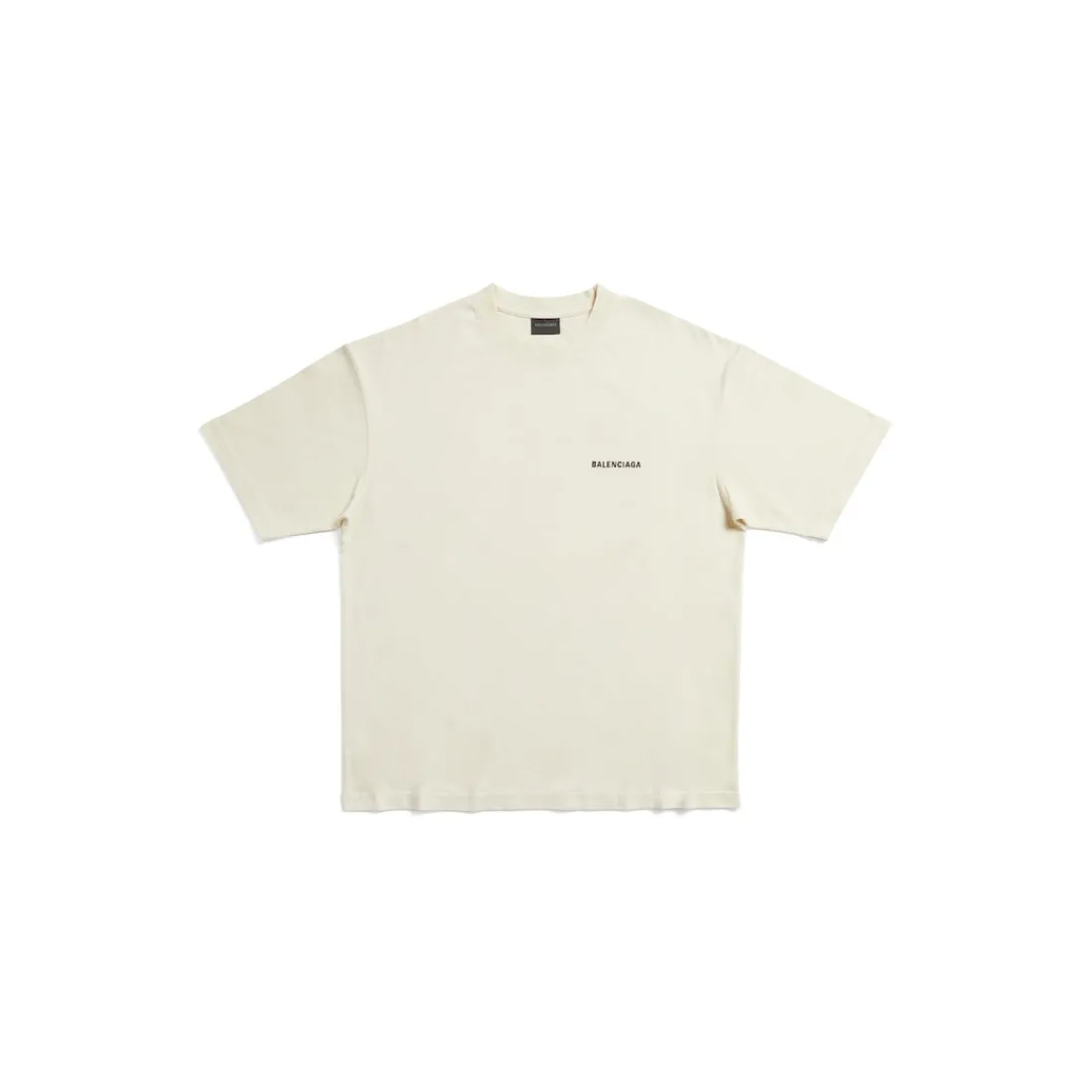 Balenciaga T-shirts-T-shirt Back Medium Fit da Uomo in Crème