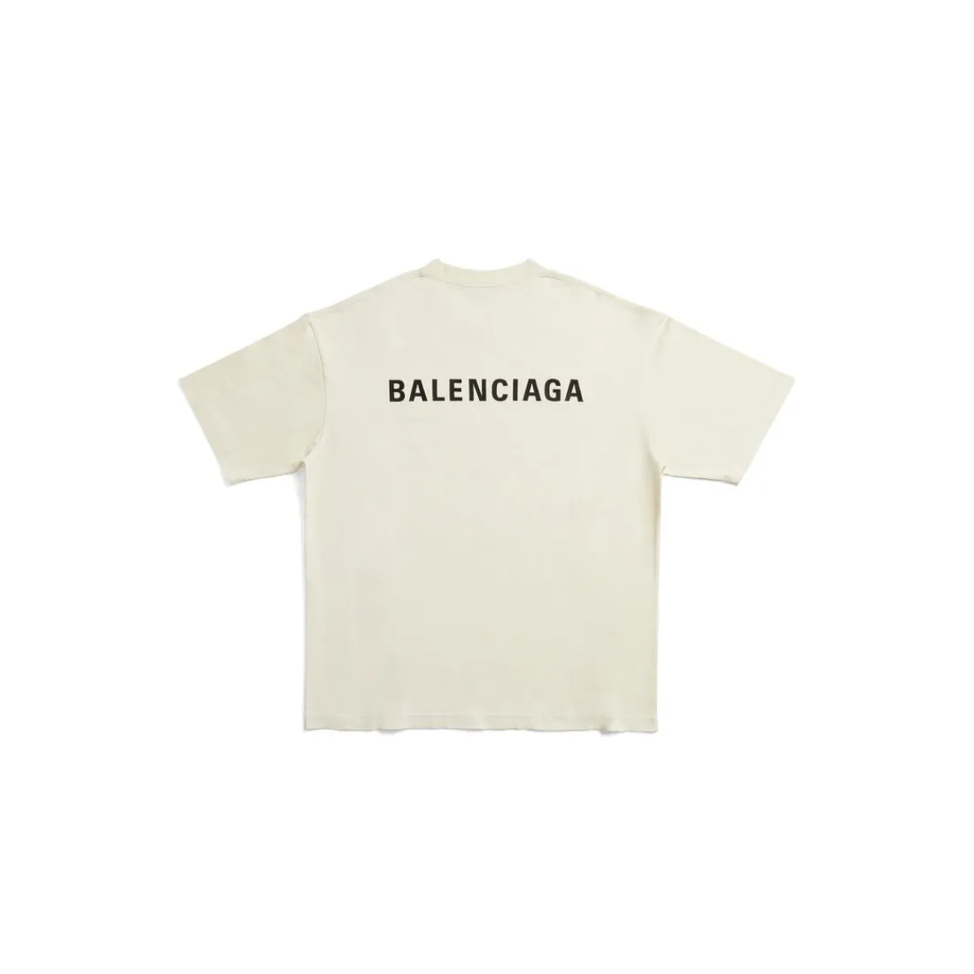 Balenciaga T-shirts-T-shirt Back Medium Fit da Uomo in Crème