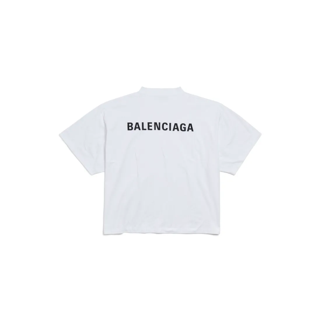 Balenciaga T-shirts-T-shirt Cropped Back da Donna in Bianco/nero