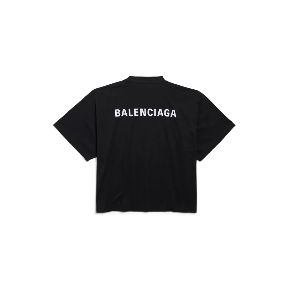 Balenciaga T-shirts-T-shirt Cropped Back da Donna in Nero/bianco