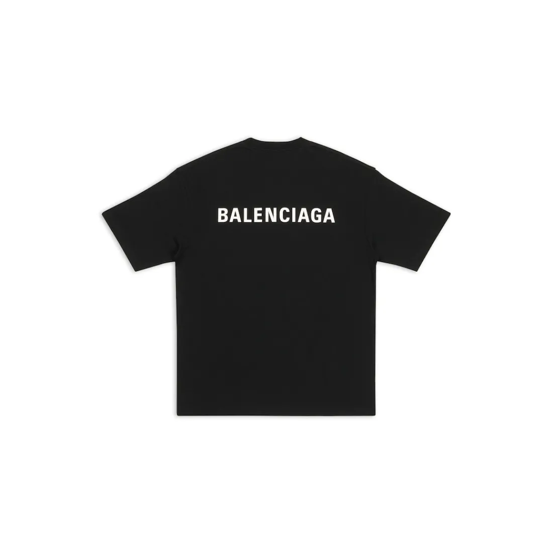 Balenciaga T-shirts-T-shirt Logo Medium Fit da Uomo in Nero