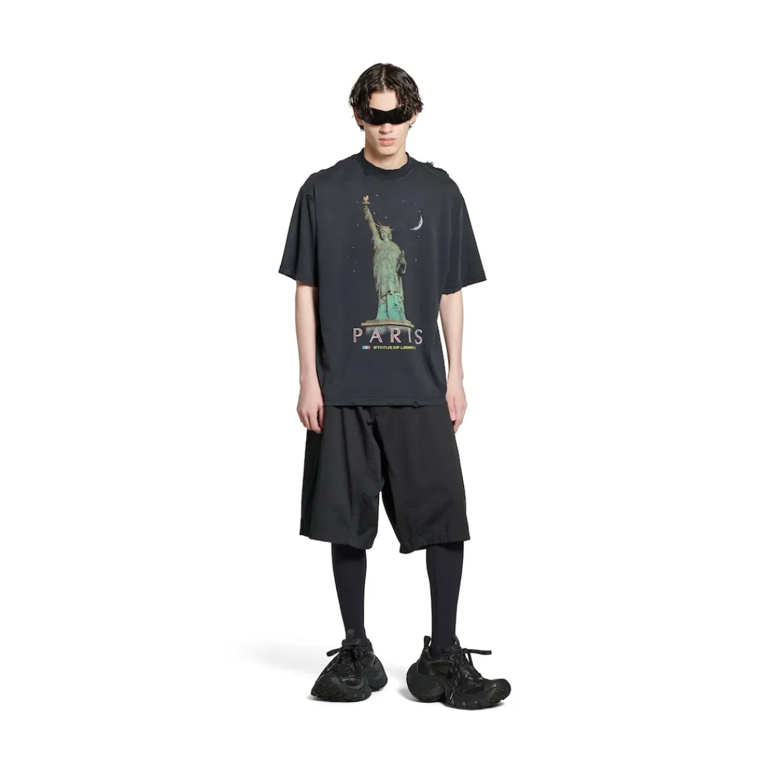 Balenciaga T-shirts | T-shirts-T-shirt Paris Liberty Medium Fit in Nero